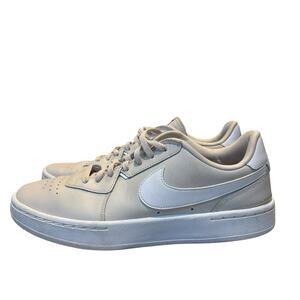 Nike Court Blanc Leather Sneakers Women's Size 9.5 Tan White Swoosh C10808-105
